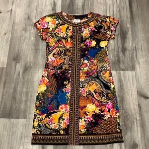 Beige By ECL size 8 Beaded intricate neck line, going down the front. EUC